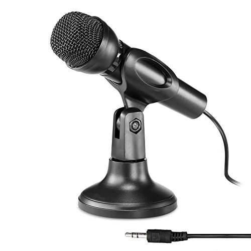 Neewer black 3.5mm mini studio speech mic microphone w/stand