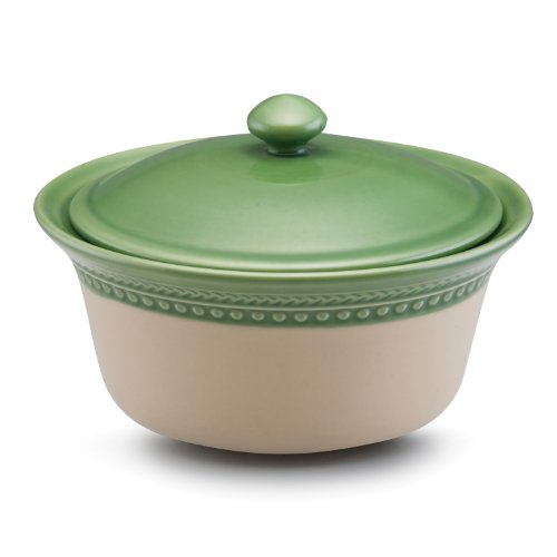 Paula Deen Rustic Stoneware Southern Gathering 1-Quart Covered Casserole, Sage