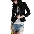 Allegra K Lady Long Sleeves Single Button Closure Blazer Black XS