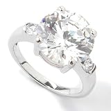 Sterling Silver / Platinum 12MM Cubic Zirconia Ring