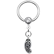 14 Gauge Paisley Dangle Captive Ring