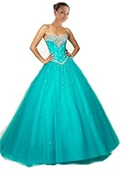 Tulle Sweetheart Floor Length  Lace-Up Crystals Beaded Crystal  Ball Gown Quinceanera Dress 