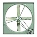 TPI CE42B3 Commercial Belt-Drive Exhaust Fan with Shutter, Standard, 42" Size, 3/4 HP Motor, 1.5-3.3 Amps, 48" Height, 48" Width