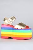 41qfDoNm6HL. SL160  Jeffrey Campbell Shoes The Rainbow Brite Sandal in Gold Rainbow,Shoes for Women