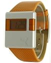 Puma SIRIUS - Digital Display - Silver-Tone - Orange Leather Strap