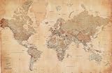 World Map - Vintage Style - Giant Poster - 100cm x 140cm