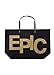 Epic Black Goldtone 22 x 15 Inch Large Jute Tote Bag with Leatherette Handles