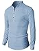 H2H Mens Casual Henley Lightweight Roll-up Sleeve Slim Fit Shirt