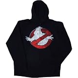 Ghostbusters Distressed Logo Mens Zip Front Hooded Sweatshirt