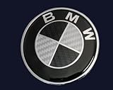 BMW REAL BLACK CARBON FIBER EMBLEM FOR HOOD OR TRUNK 82mm