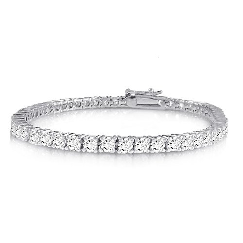 Round Cut 3mm Cubic Zirconia Tennis Bracelet 6 - 8
