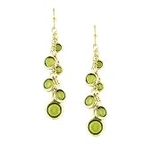 Jewel Tone Channels Olivine Hues Cluster Drop Earrings