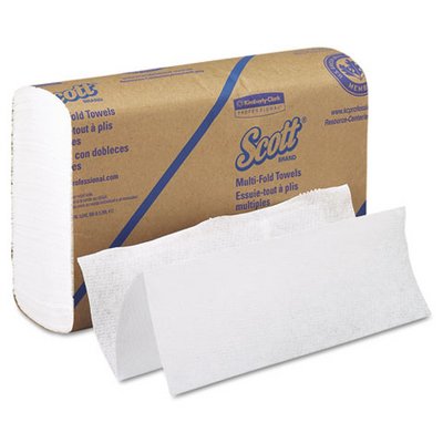 SCOTT Multifold Paper Towels, 9-1/4 x 9-1/2 - 250 Sheets per Pack, 16 Packs per Carton (White)