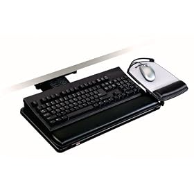 3M Knob-Adjust Keyboard Tray with Adjustable Platform, 17 Inch Track (AKT80LE) by
