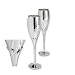 Silver-plated Crystal Champagne Toasting Flutes