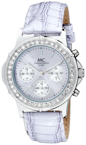 MC Damen-Armbanduhr Chronograph Lederband 11794