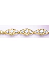 Gold Bracelet D C White Circles With Scalloped Edge