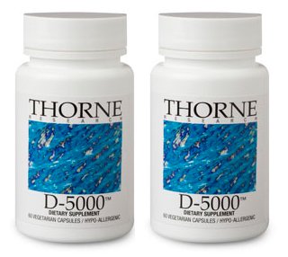 Thorne Research Vitamin D-5000 60 Vegetarian Capsules (PACK OF 2) Thorne Research Vitamin D-5000 60 Vegetarian Capsules (PACK OF 2)