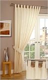 Simplicity Cream 100% Cotton 66in x 90in Tab Top Panel Including Tieback