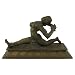 Human Figurine of a Girl in Yoga Position Brass Decor