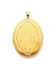 14k Gold 20mm D/C Oval Locket