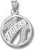 LSU Tigers Solid Sterling Silver ''TIGERS'' Pierced Baseball Pendant
