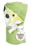 Trend Lab Receiving Blanket in Chocolate Blocks Print Front/Sage Velour Back