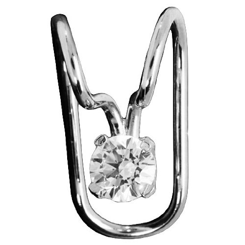 Sterling Silver Upper Ear Cubic Zirconia Wire Ear Cuff