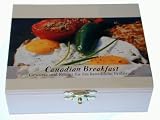 Gaumenfreude - CANADIAN BREAKFAST -- Gewürzset für leichten Genuss. 8 Gewürze befinden sich in einem dekorativen Holzkasten -- Beinhaltet die Geschichte des Gerichtes, eine Inhaltsbeschreibung der Gewürze, das Originalrezept und eine Einkaufliste. Ein ideales Geschenk für Kochkünstler & Hobbyköche, solche, die es werden wollen und alle, die neugierig auf fremde Welten sind. Maße: 11,4 x 9,5 cm, 3,4 cm hoch
