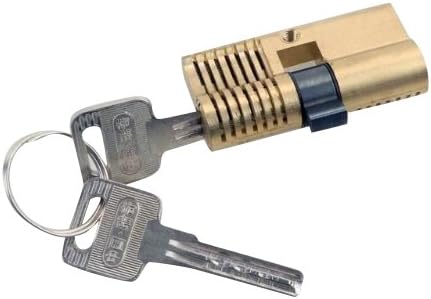 BESTOPE Professional Cutaway Inside View of Practice Padlocks Lock Training Trainer Skill Pick for Locksmith with 2 Keys (B-yellow)