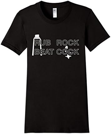 Rub Rock, Beat Cock Tee - Female XL - Black