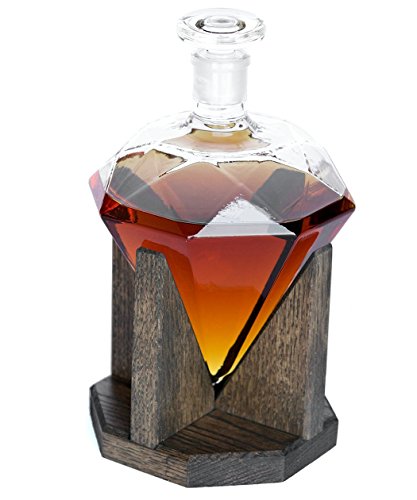 Diamond whiskey decanter 1000ml glass liquor decanter -…
