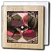 Maroon and Pink on Olive Green Textured and Swirled Rectangles and Other Shapes - 6 Inch Tile Napkin