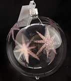 Gisela Graham Clear Bauble with Lilac Stars Christmas Decoration