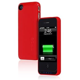 Incipio iPhone 4 4S offGRID Backup Battery Case - 1450mAh - 1 Pack - Carrying Case - Retail Packaging - Glossy Red by 