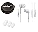 Wietus 760 3.5mm Stereo In-Ear Noise-Isolating Headphones with Mic+ Portable Mini Round Hard Storage Case Bag for iPhones, iPods and iPads, Android Devices - White