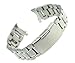 RECHERE Stainless Steel Bracelet Watch Band Strap Curved End Solid Links Color Silver (24mm)