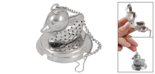 Silver Tone Duck Shaped Tea Infuser Strainer Mesh Ball