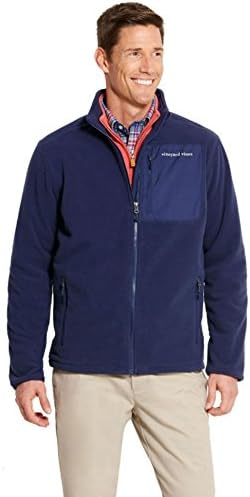 Vineyard Vines Mens Nautical Navy Fleece Full Zip Outerwear