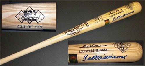 Ted Williams Autographed/Hand Signed Bat ~ Limited Edition ~ Boston Red Sox ~ Authenticity from Ted'