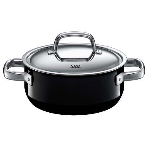 Silit Fresh 4-1/2-Quart Low Casserole with Lid, Piano Black