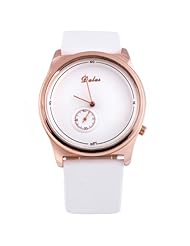 HACBIWA Lady Women Analog Quartz Leatheroid Band Wrist Watch White