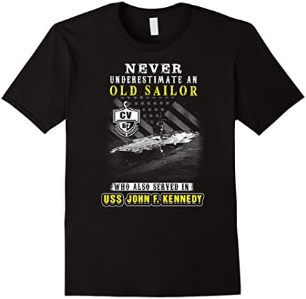 Men's USS John F.Kennedy (CV-67) T-shirt , Never underestimate an  Large Black