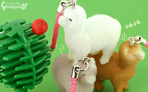 ＊*ふさふさしてて可愛すぎっっ*＊アルパカ根付携帯ストラップ(ホワイト)