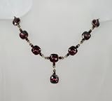 Ladies large nugget drop necklace - garnet