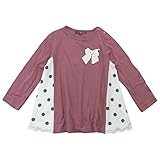 【H28年春物】 nico hrat(ニコフラート) 製品洗い加工済み 綿レーヨン天竺水玉リボン長袖チュニック 120cm/PU NO.B-260207