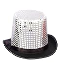 Silver Sequin Top Hat - Adult Std.