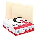 Office Impressions File Folders, 0.33 Inch Cut, Top Tab, Letter Size (8.5 x 11), Manila, 100 per Box (82035)