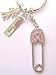Russ Berrie Pink Diamante Nappy Pin - Christening Gift