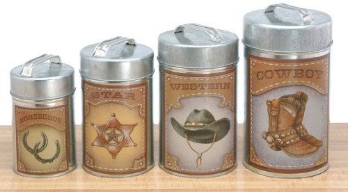 4pc Western Design Canister Set